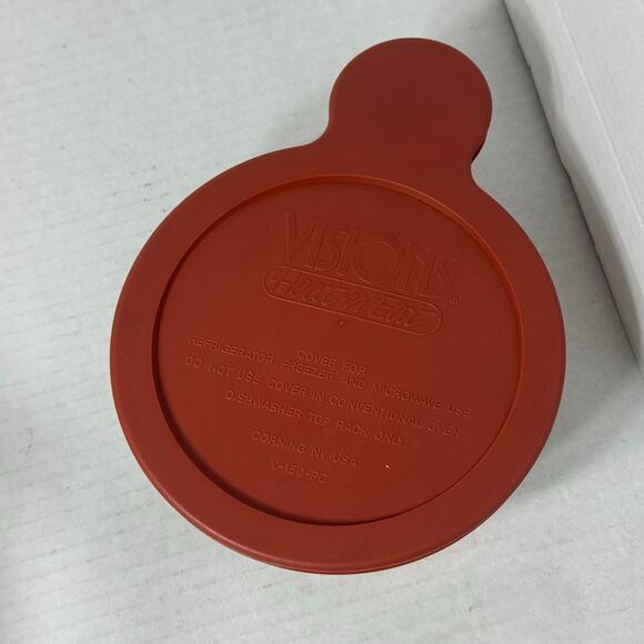 Vintage Corning Visions Amber Glass Heat 'n' Eat Dish w/ Lid V 150 PC - Picture 4 of 8